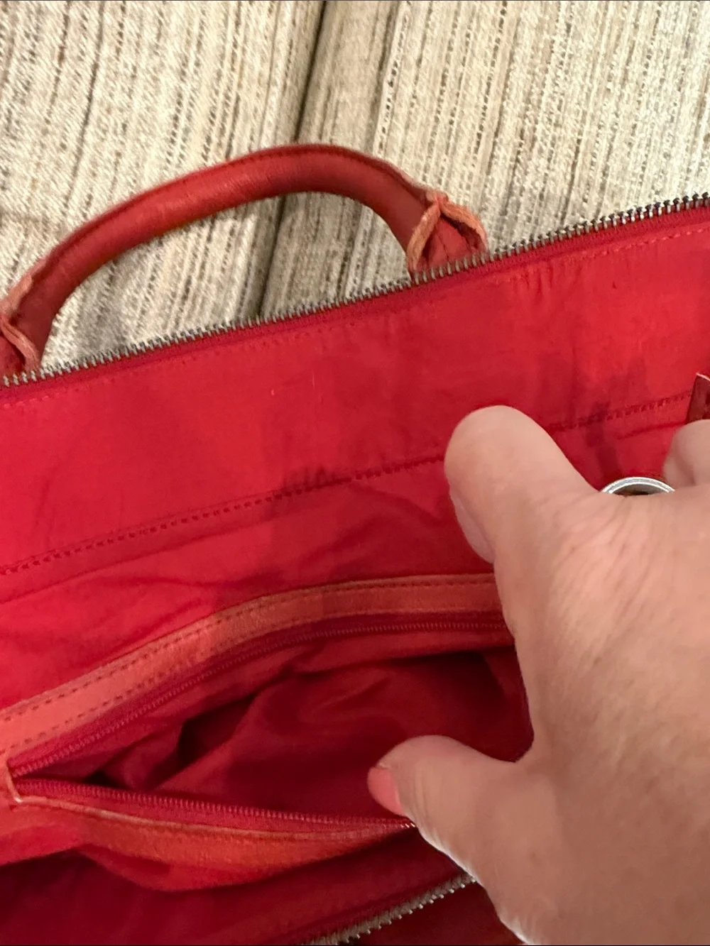 Women’s Free People Red Leather Distressed Shoulder Bag - Stylish Everyday Tote